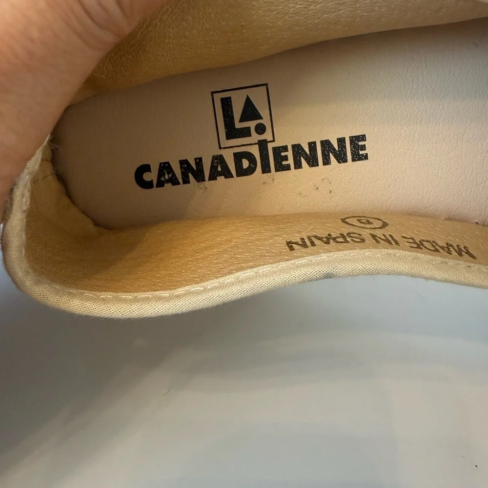 NWOT La Canadienne Clay Rattan Platform Loafer size 8